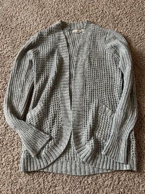 RD Style “Montoya” Light Grey Open-Front Knit Cardigan